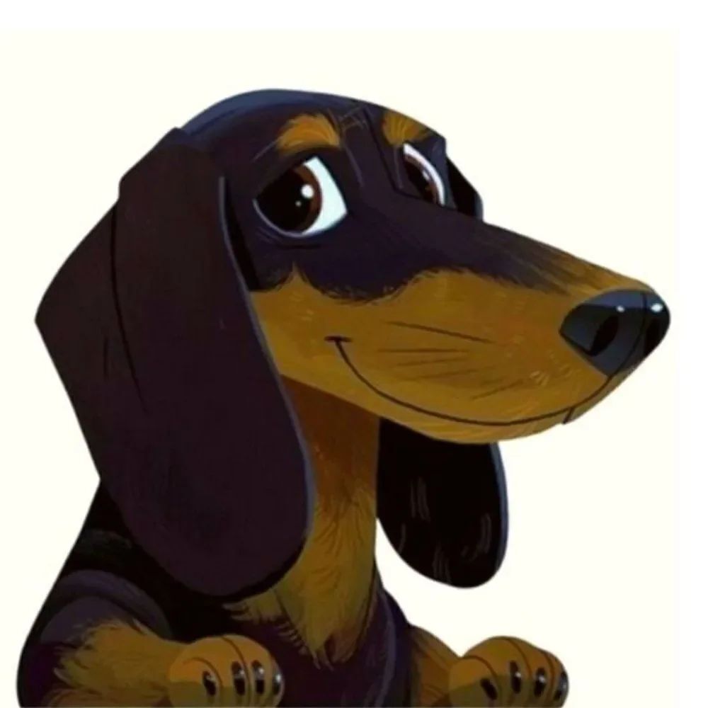 Dachshund Black & Tan Cartoon Face Window Decal